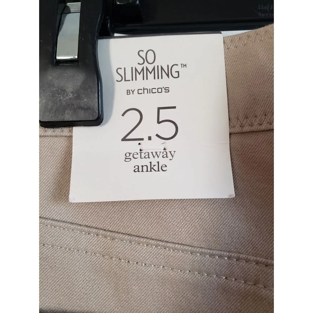 NWT‎ so slimming by CHICO'S WOMEN SZ 2.5 Tummy Panel construction Ankle PANTS